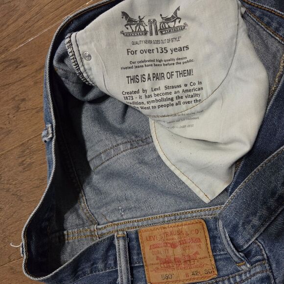 Y2K Levi's 560 Jeans Loose Tapered Medium Wash Men's 42x30 (44x30) - Picture 4 of 9